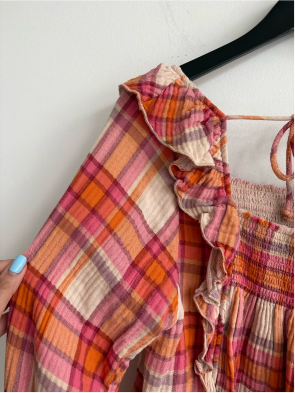 We the Free Sienna Plaid Blouse Sz Medium - Picture 8 of 11